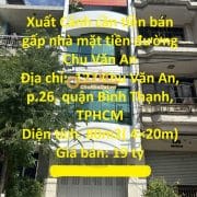 Bán Nhà 4 tầng Mặt tiền Chu Văn An, Bình Thạnh ngang 4m hướng Đông Tứ Trạch